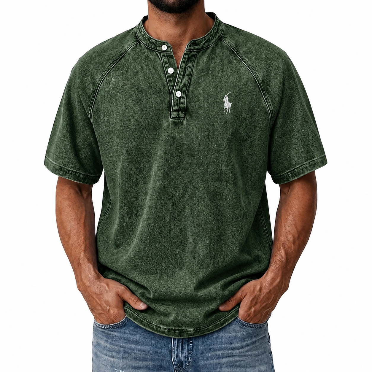 Men’s Vintage Wash Henley T-Shirt
