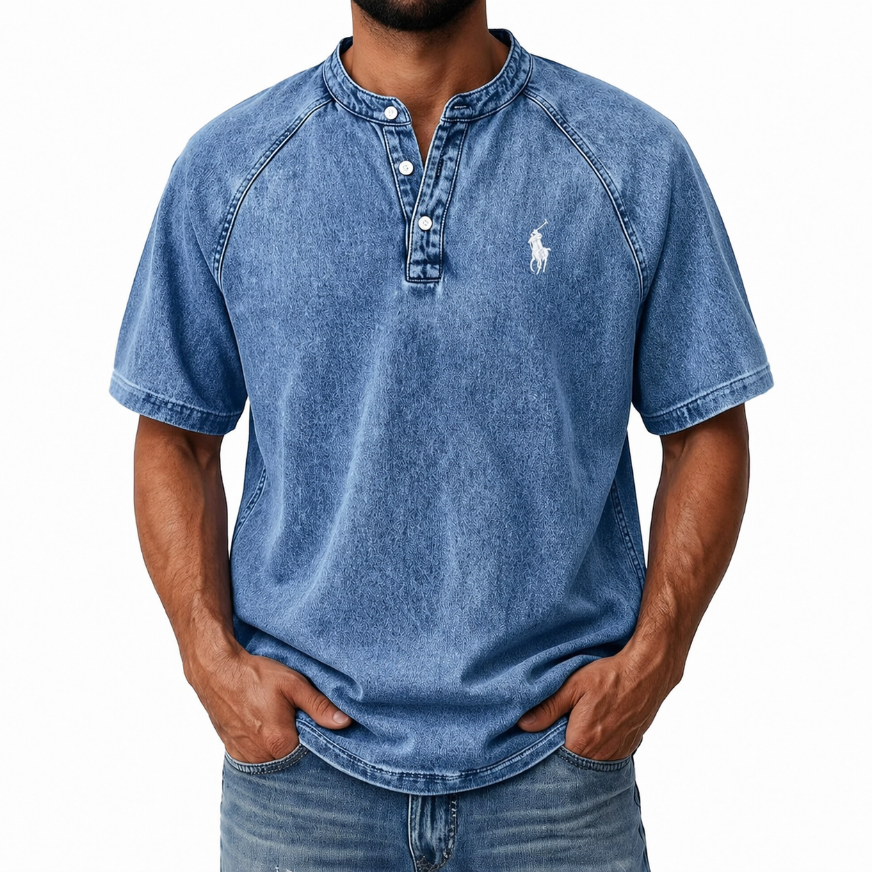 Men’s Vintage Wash Henley T-Shirt