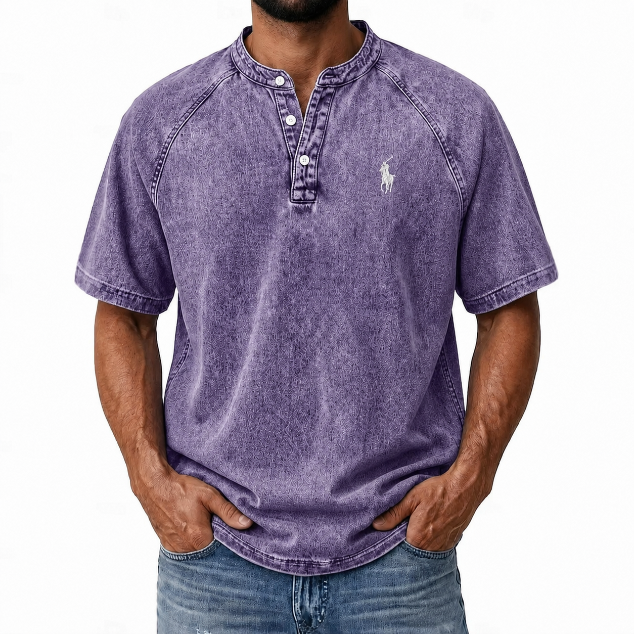 Men’s Vintage Wash Henley T-Shirt