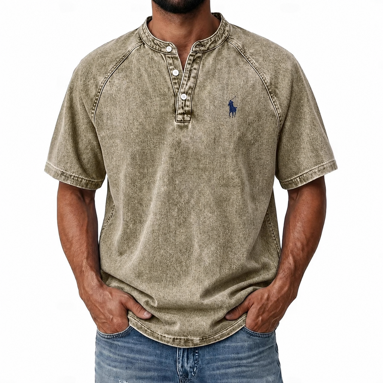 Men’s Vintage Wash Henley T-Shirt