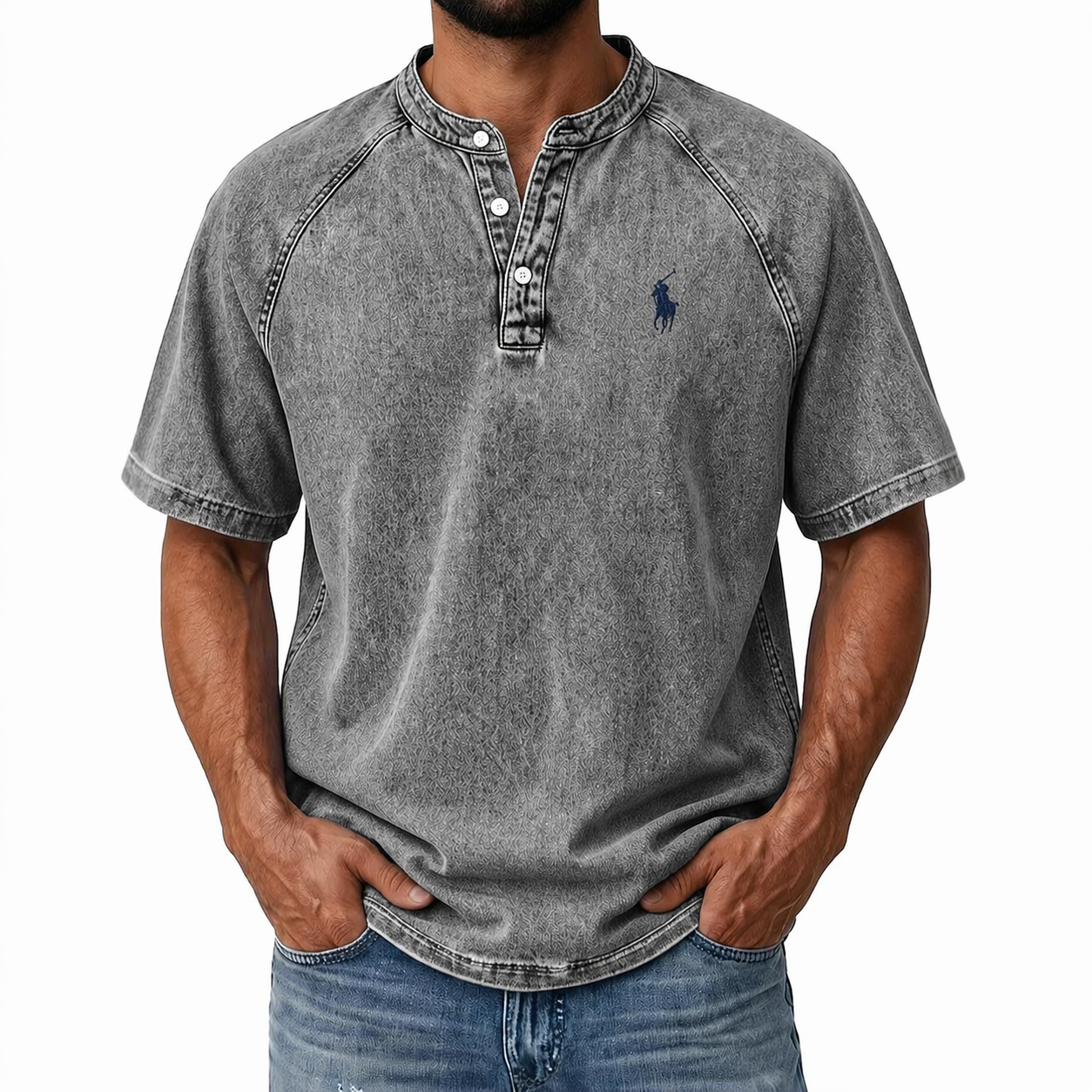 Men’s Vintage Wash Henley T-Shirt
