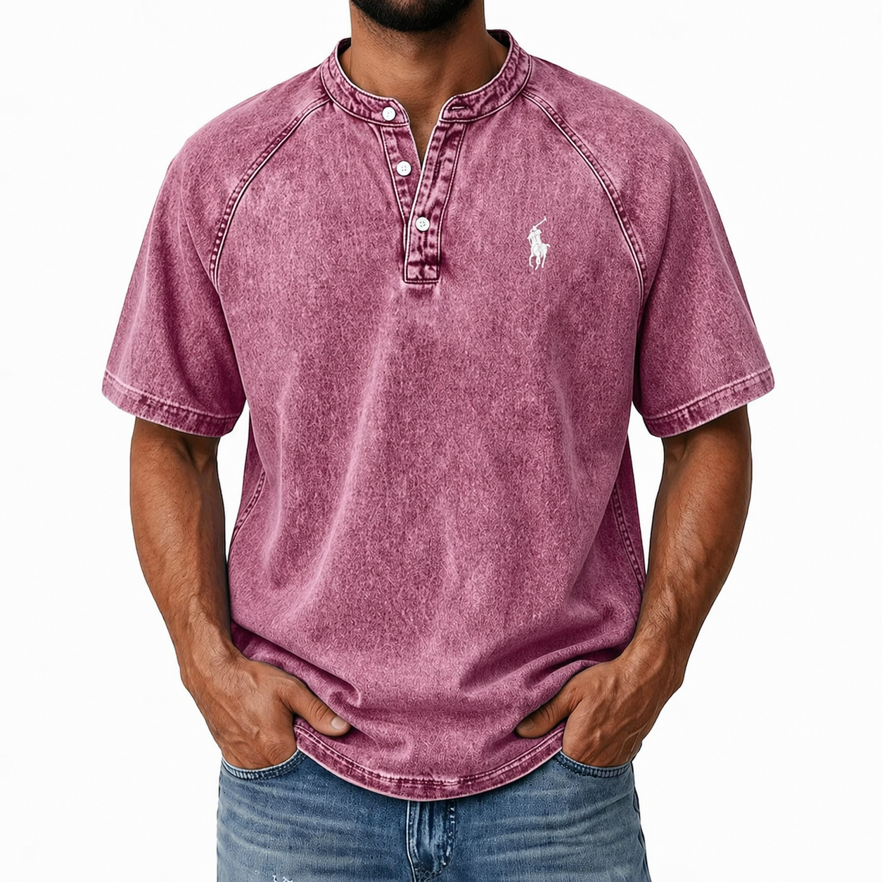 Men’s Vintage Wash Henley T-Shirt